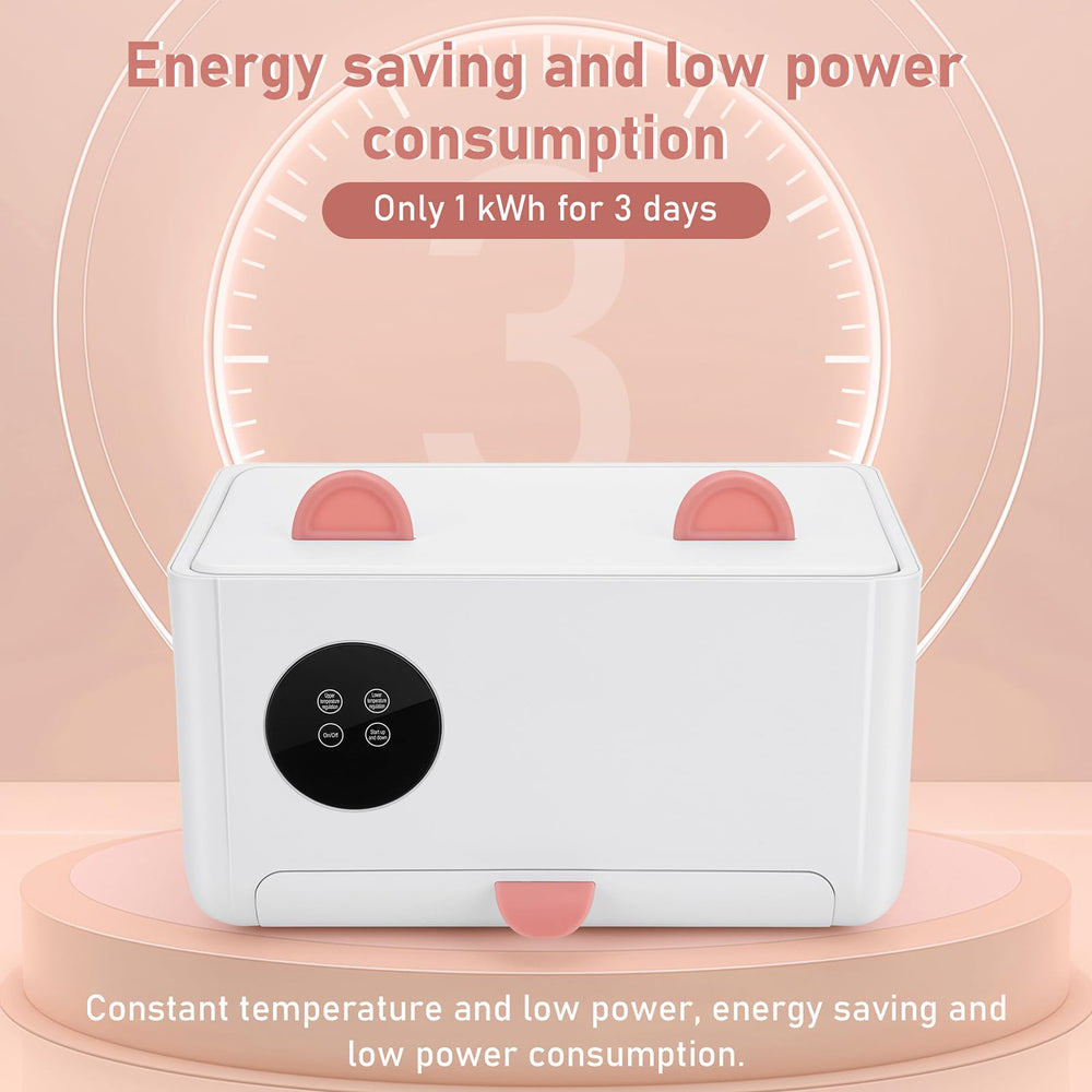 MYPIN Wipe Warmer temperature controls highlight four adjustable heat levels.