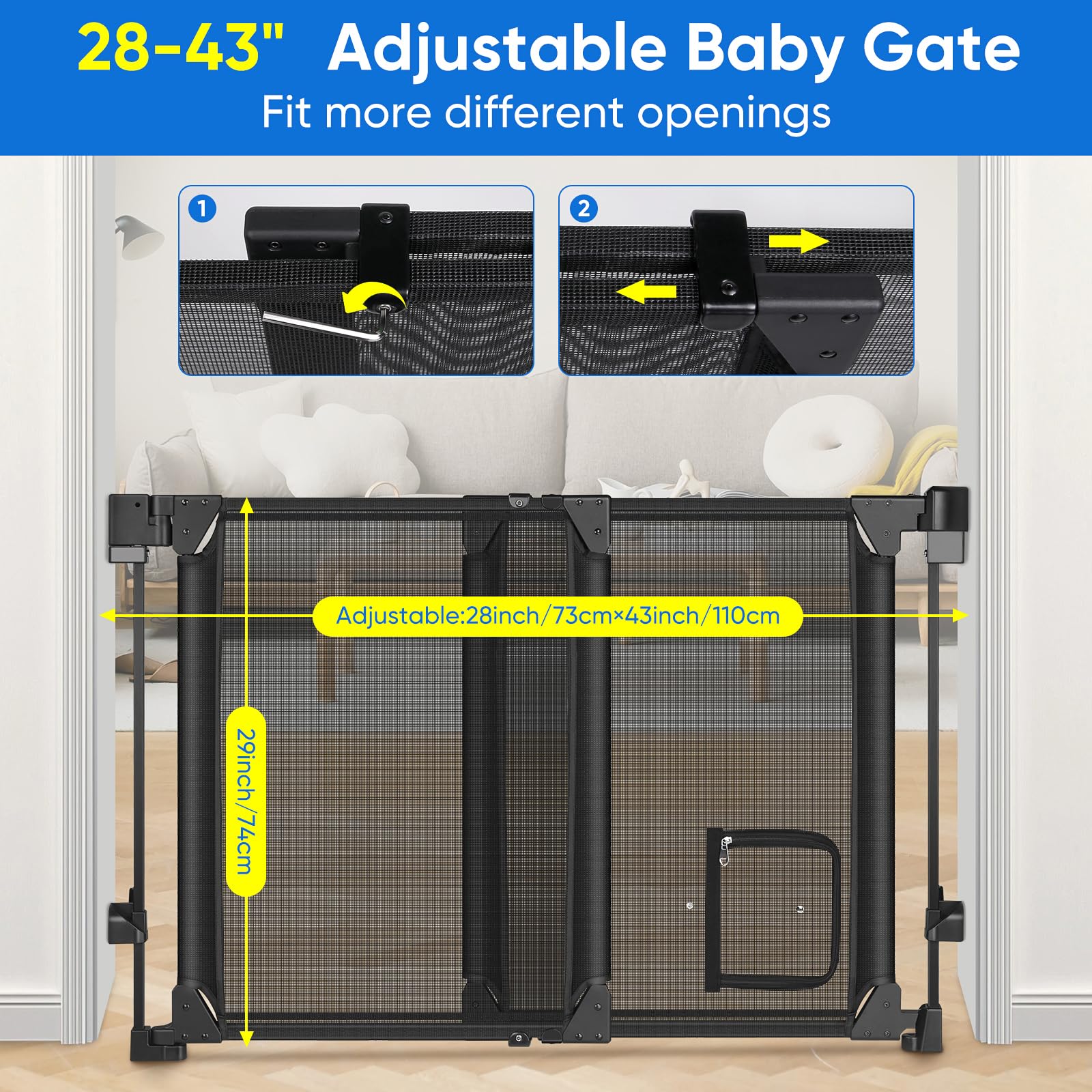 MYPIN cat door design integrated into baby gate