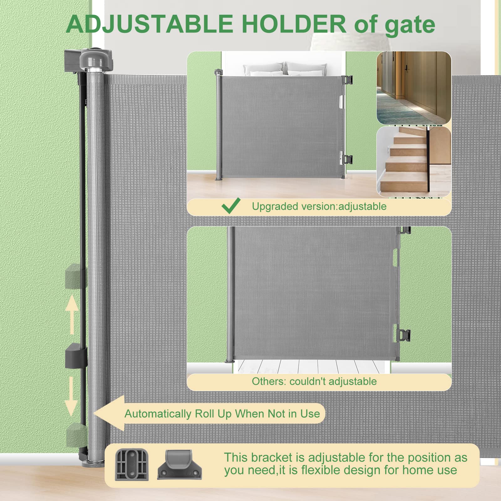 MYPIN ground buckle design keeps the gate stable on floors