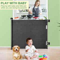 MYPIN 33-inch tall mesh gate suitable for stairs and doorways