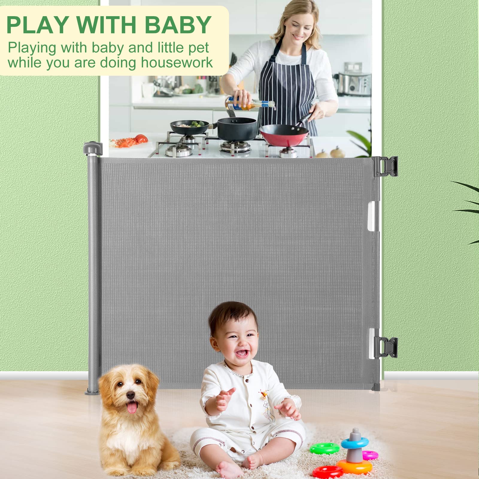 MYPIN retractable gate ground buckle securely anchors without floor damage