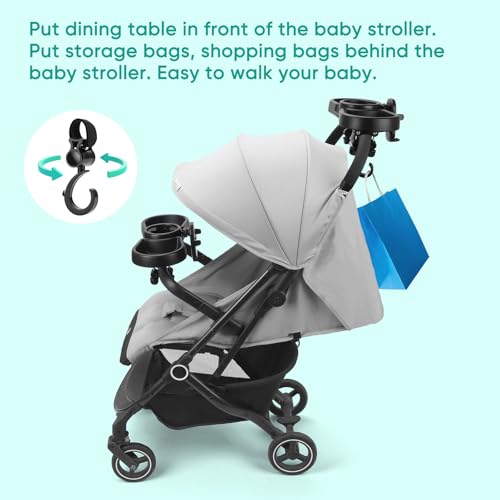 MYPIN stroller tray deep compartment prevents spills and toy drops