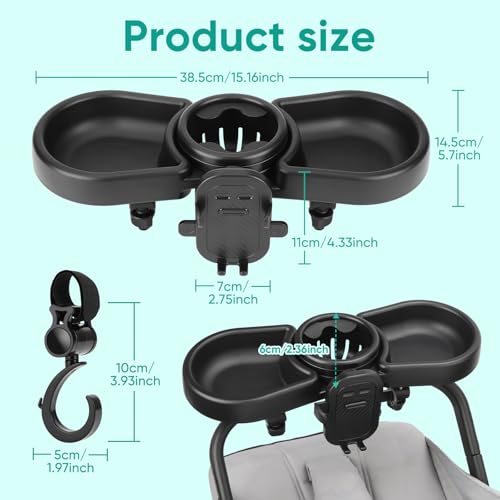 MYPIN stroller tray with 360 rotation supports flexible feeding positions