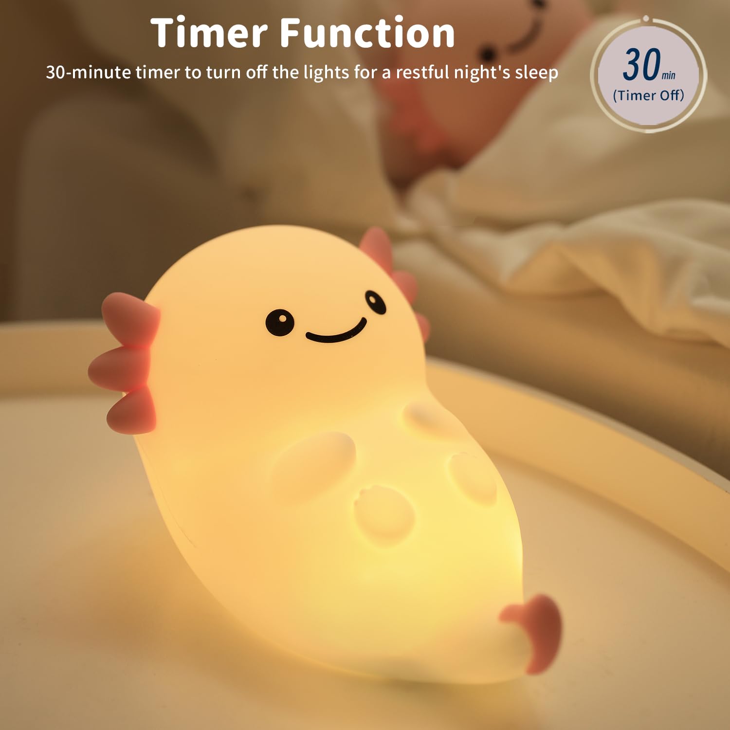 Myratts axolotl night light compact travel friendly design.