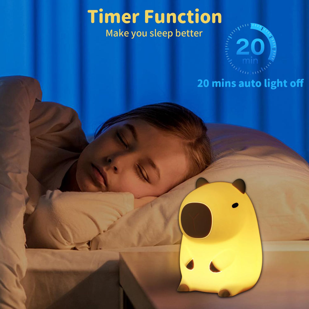 Myratts Capybara Night Light soft LED for bedtime safety