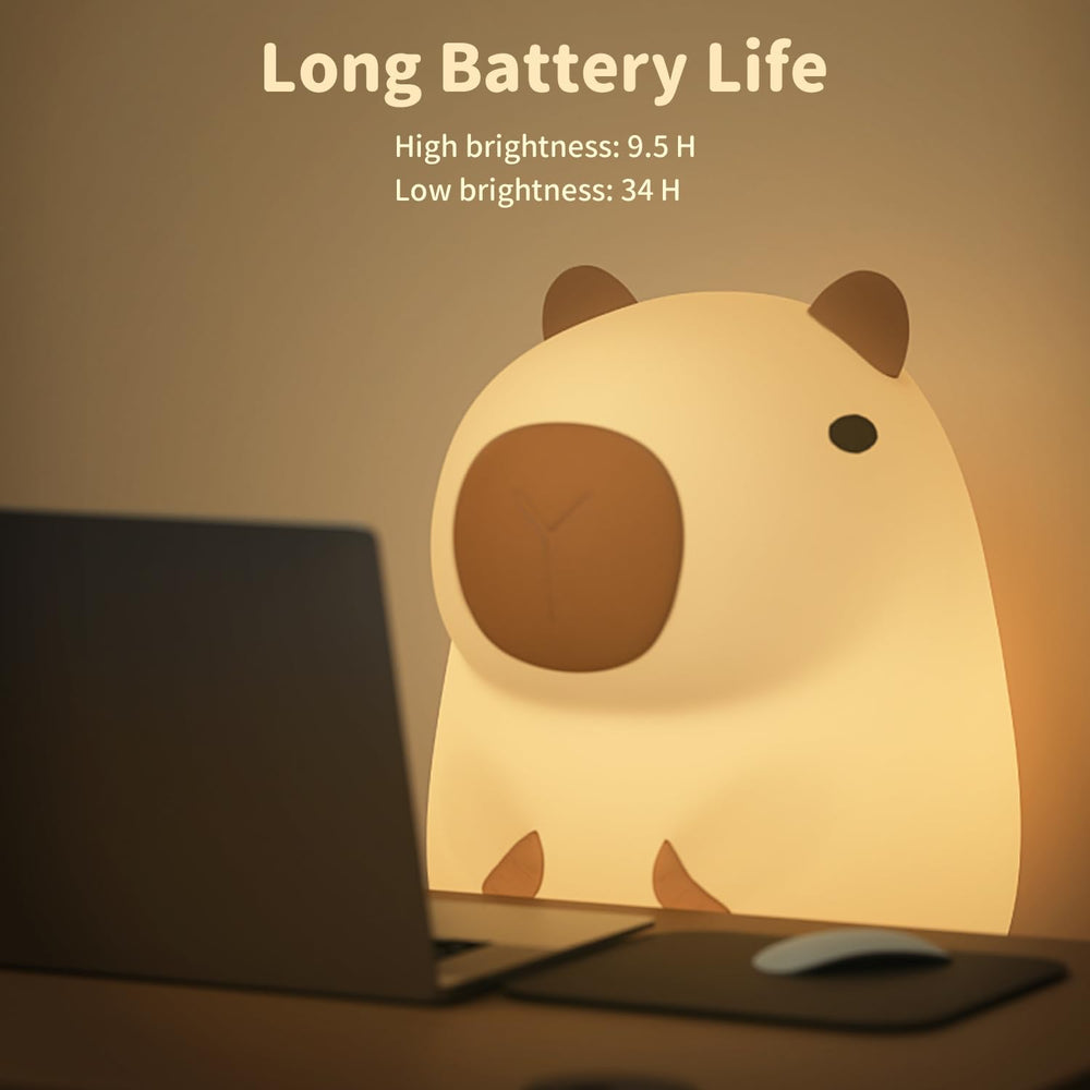 Myratts Capybara Night Light squishy silicone design for soothing tactile play