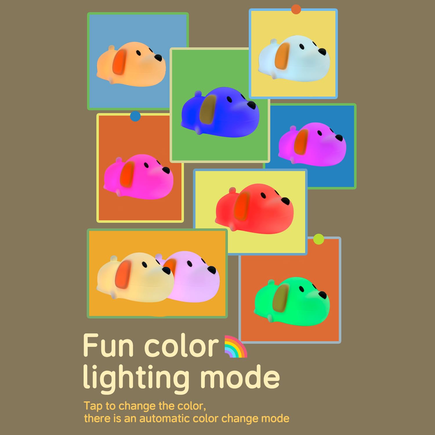 Myratts LED Puppy Night Light with 7 colors for versatile mood lighting.