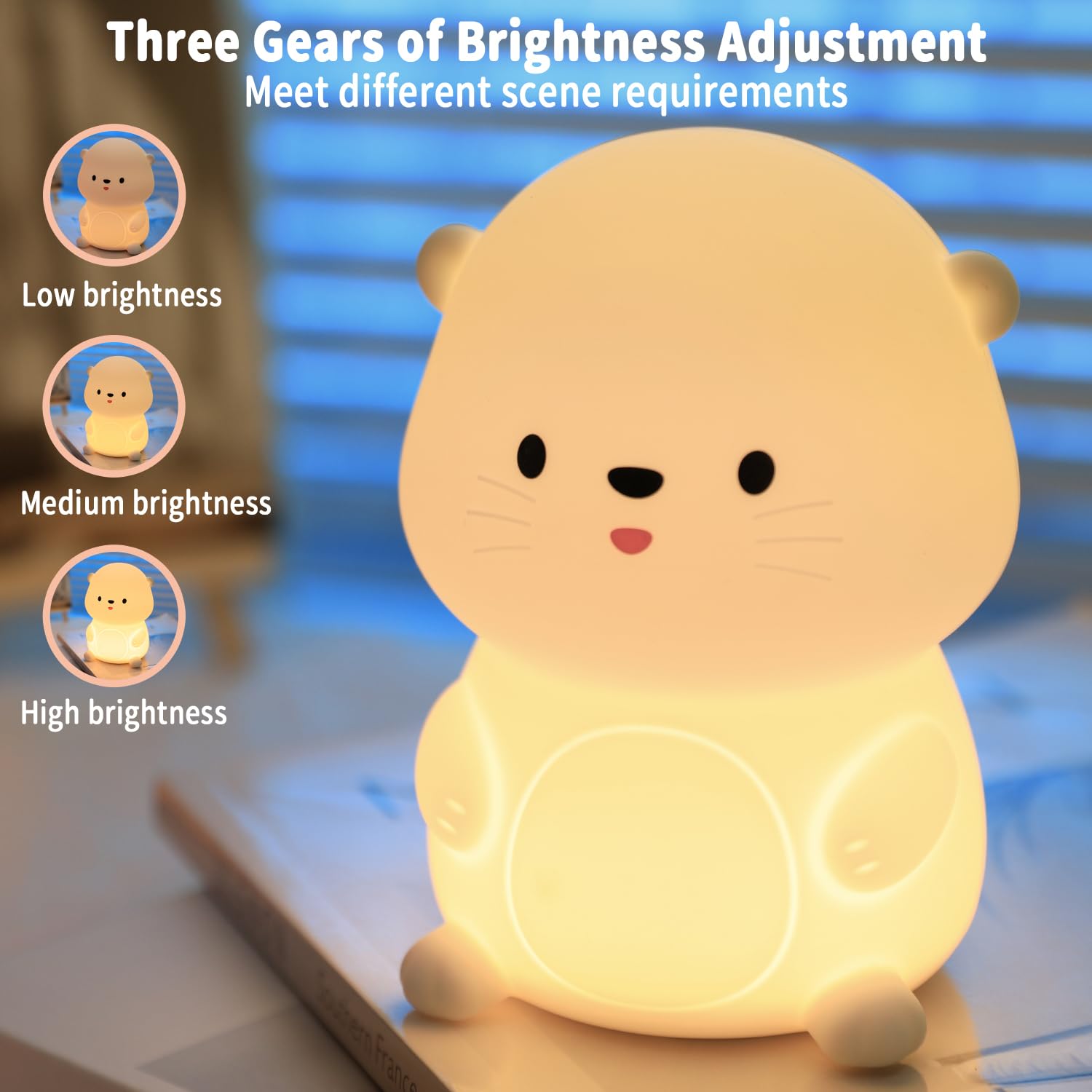 Myratts Otter Night Light offers RGB colors for cozy mood lighting.