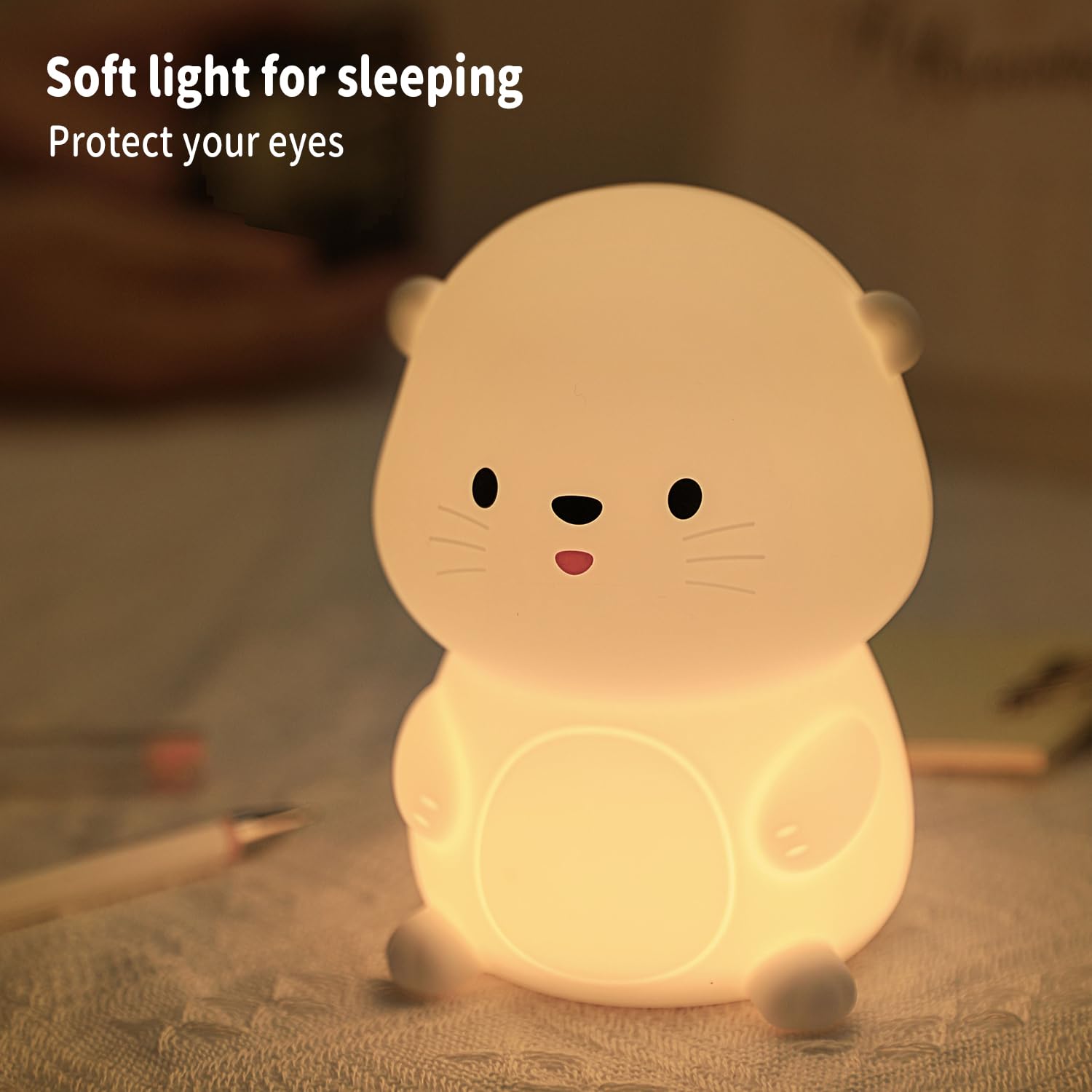 Myratts Otter Night Light is USB rechargeable for portable nighttime use.
