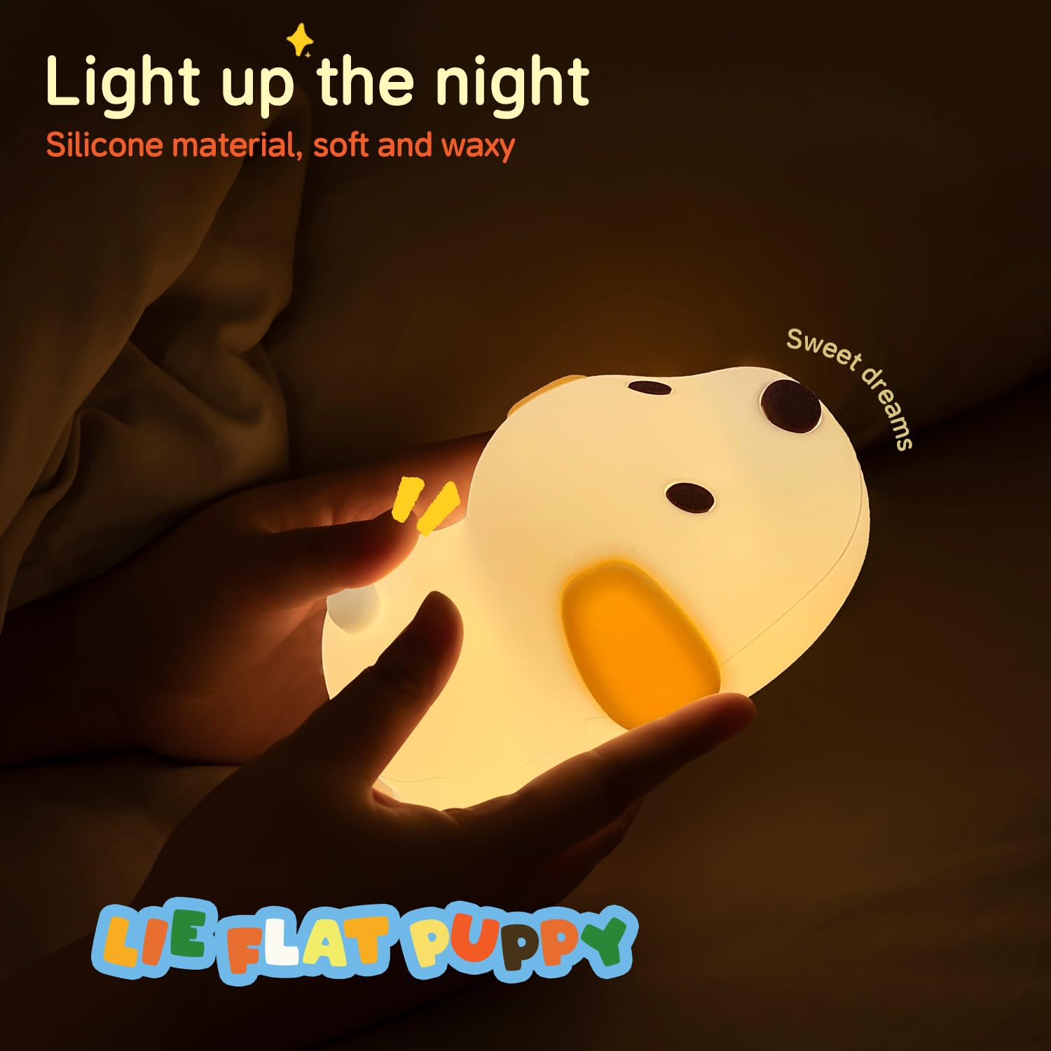 Myratts Puppy Night Light provides sound effects for interactive bedtime moments.
