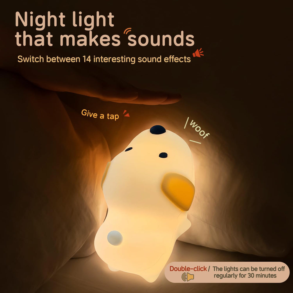 Myratts Puppy Night Light touch-control allows easy brightness adjustment.