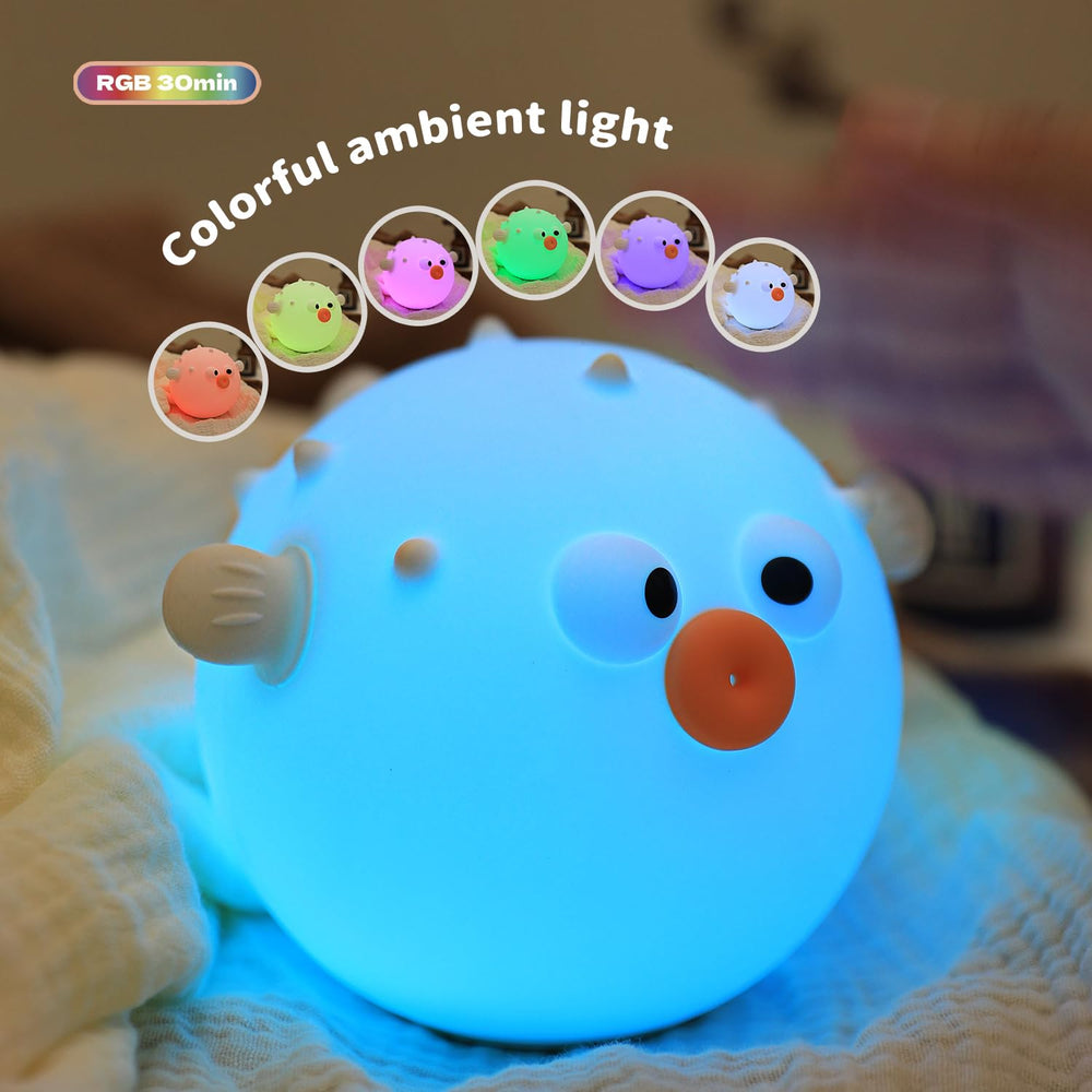 Myratts Silicone touch control enables adjustable brightness in kids' room.