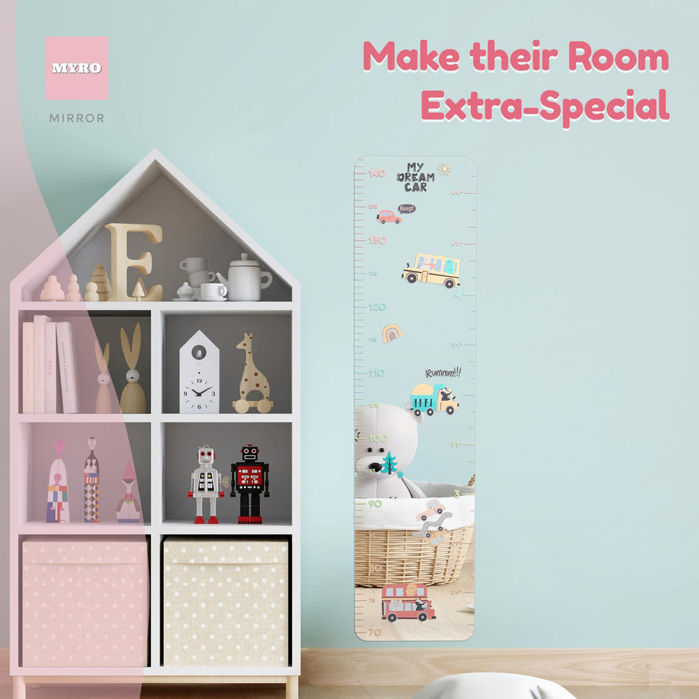 MYRO growth chart for nursery and playroom supports playful, practical decor.