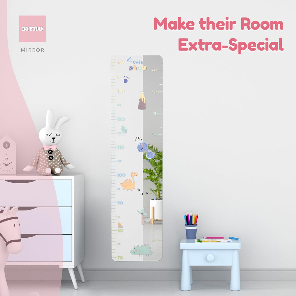 MYRO Mirror cm and feet height scale – simple growth tracking.