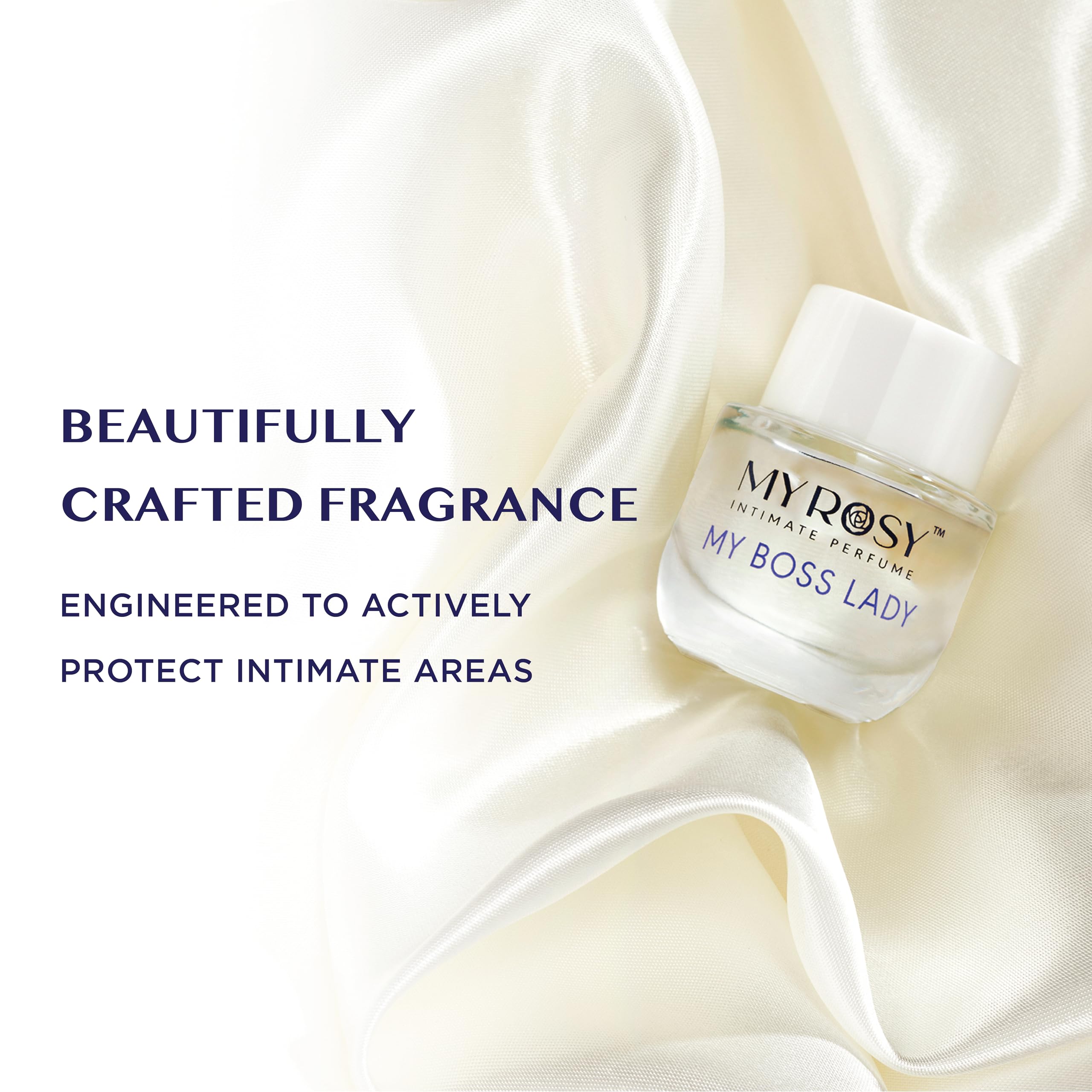 Close-up of MYROSY perfume oil highlighting peach and floral balance.