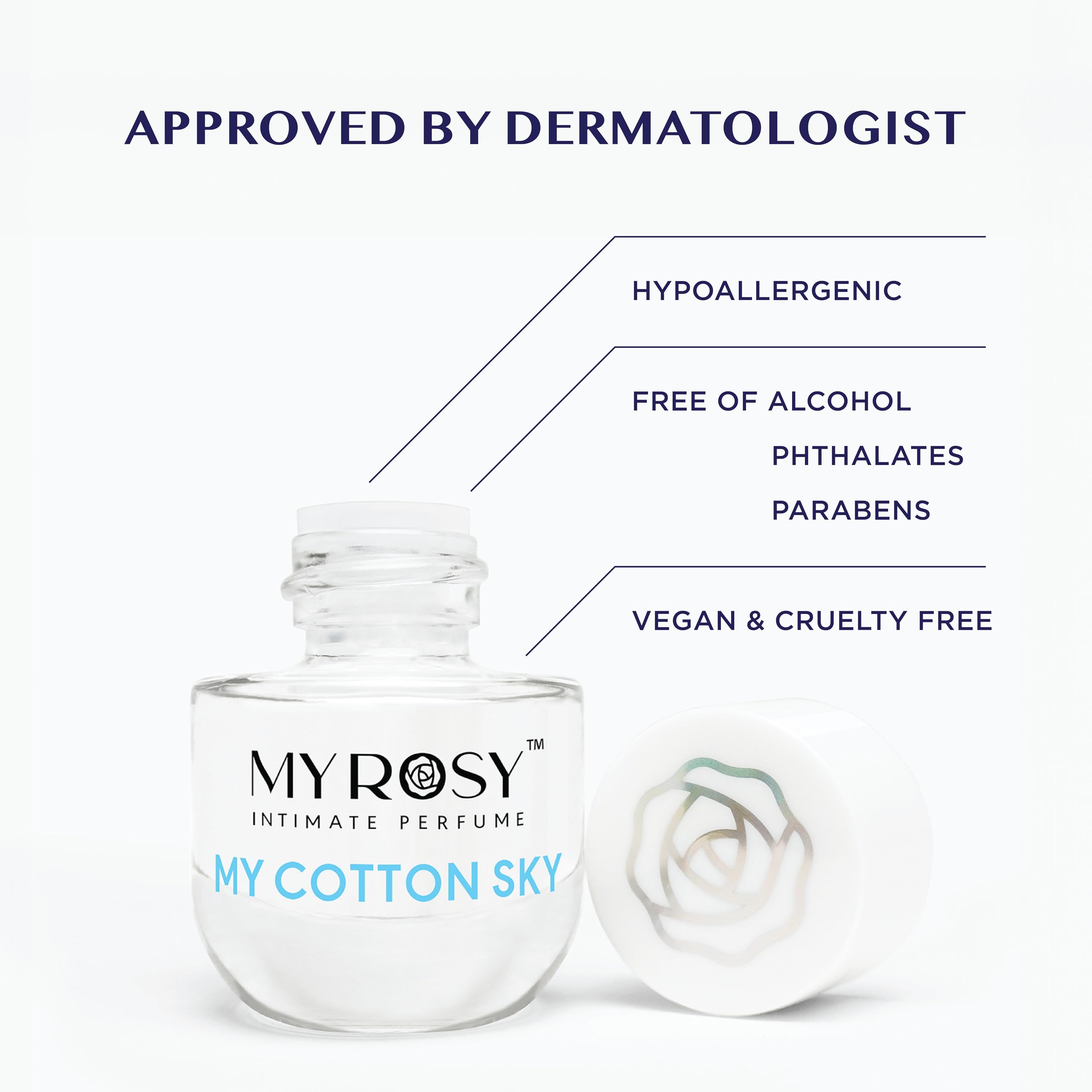 MYROSY My Cotton Sky alcohol-free formula supports gentle care for sensitive skin.