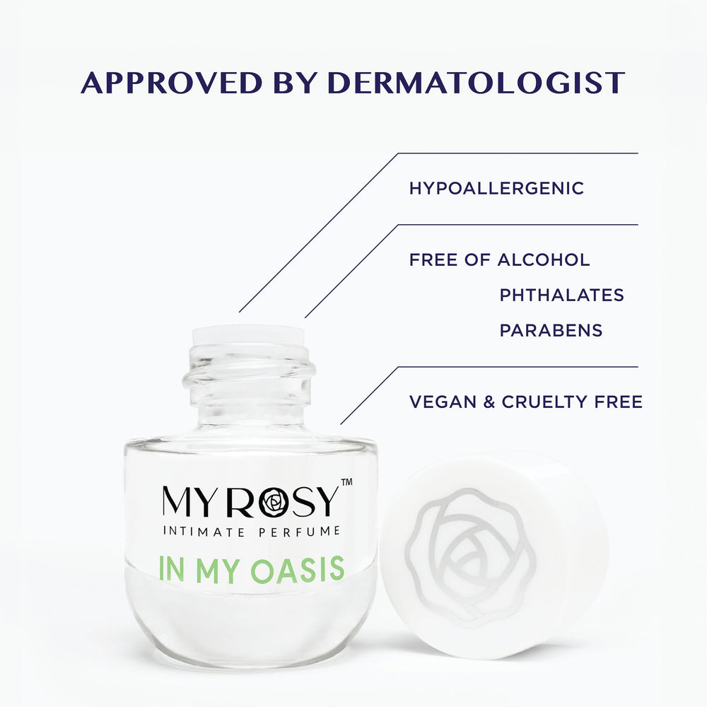 MYROSY Travel-friendly bottle shown for on-the-go freshening