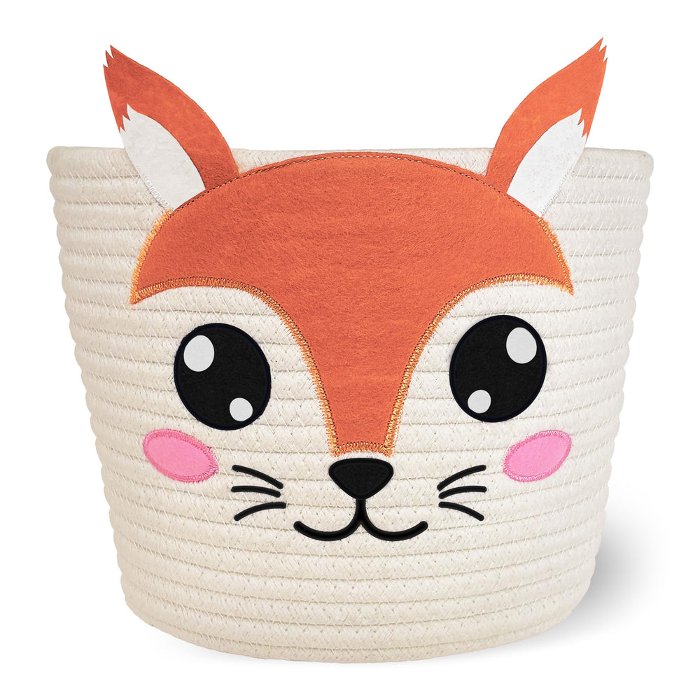 MYS HOMESTYLE Squirrel basket cotton rope keeps nursery organized and accessible.