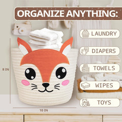 MYS HOMESTYLE Woodland nursery decor featuring the squirrel for charming storage.