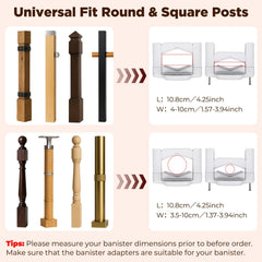 Mystarry banister adapter for square posts fits standard banisters securely.