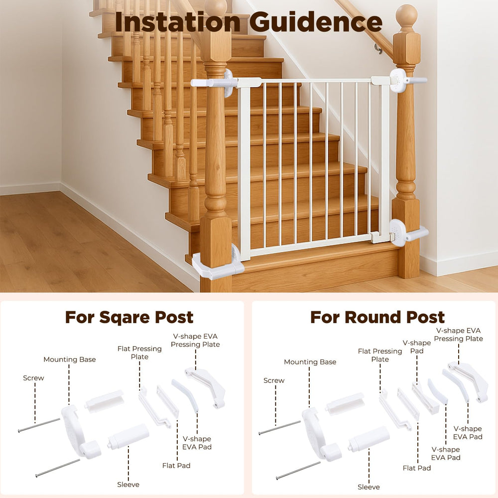 Mystarry no drill installation protects stairs and gates with simple tightening.