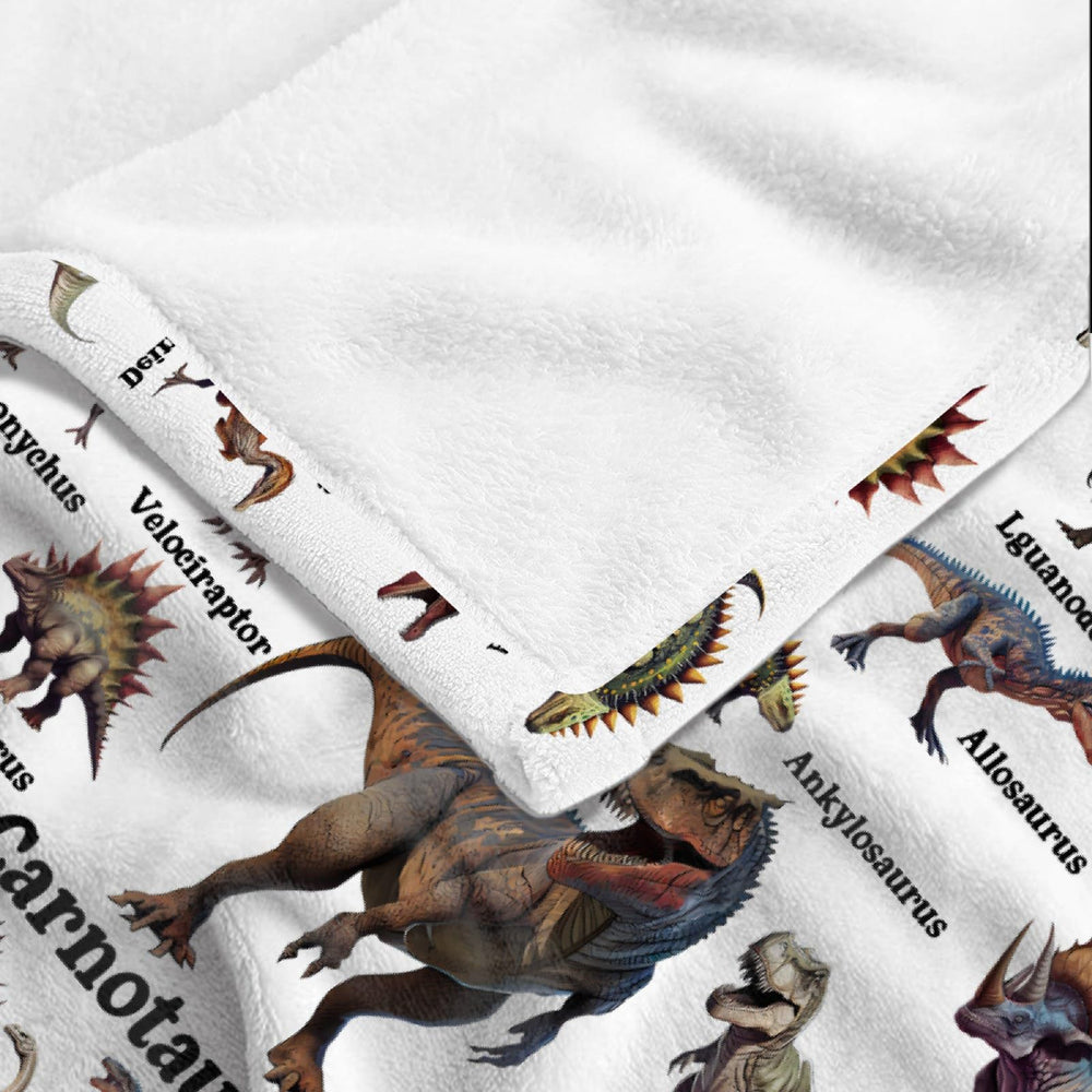 MYSTCOVER dinosaur blanket on couch for family movie nights.