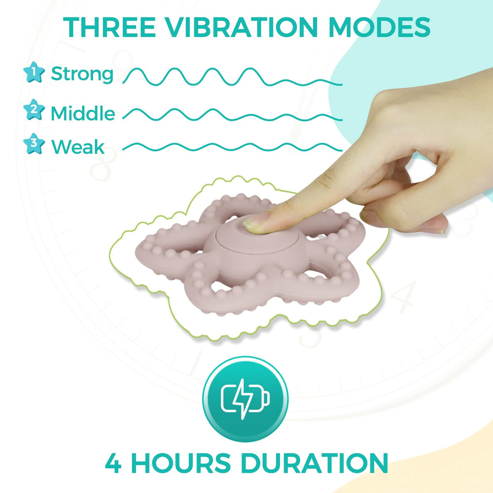 Myvikcar star-shaped sensory teether with textured spots supports oral exploration for babies