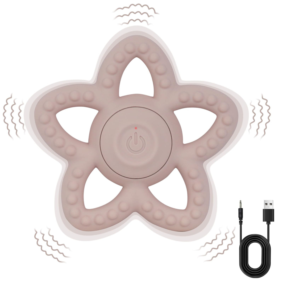 Myvikcar vibrating sensory chew toy star pink soothes teething gums with gentle vibrations