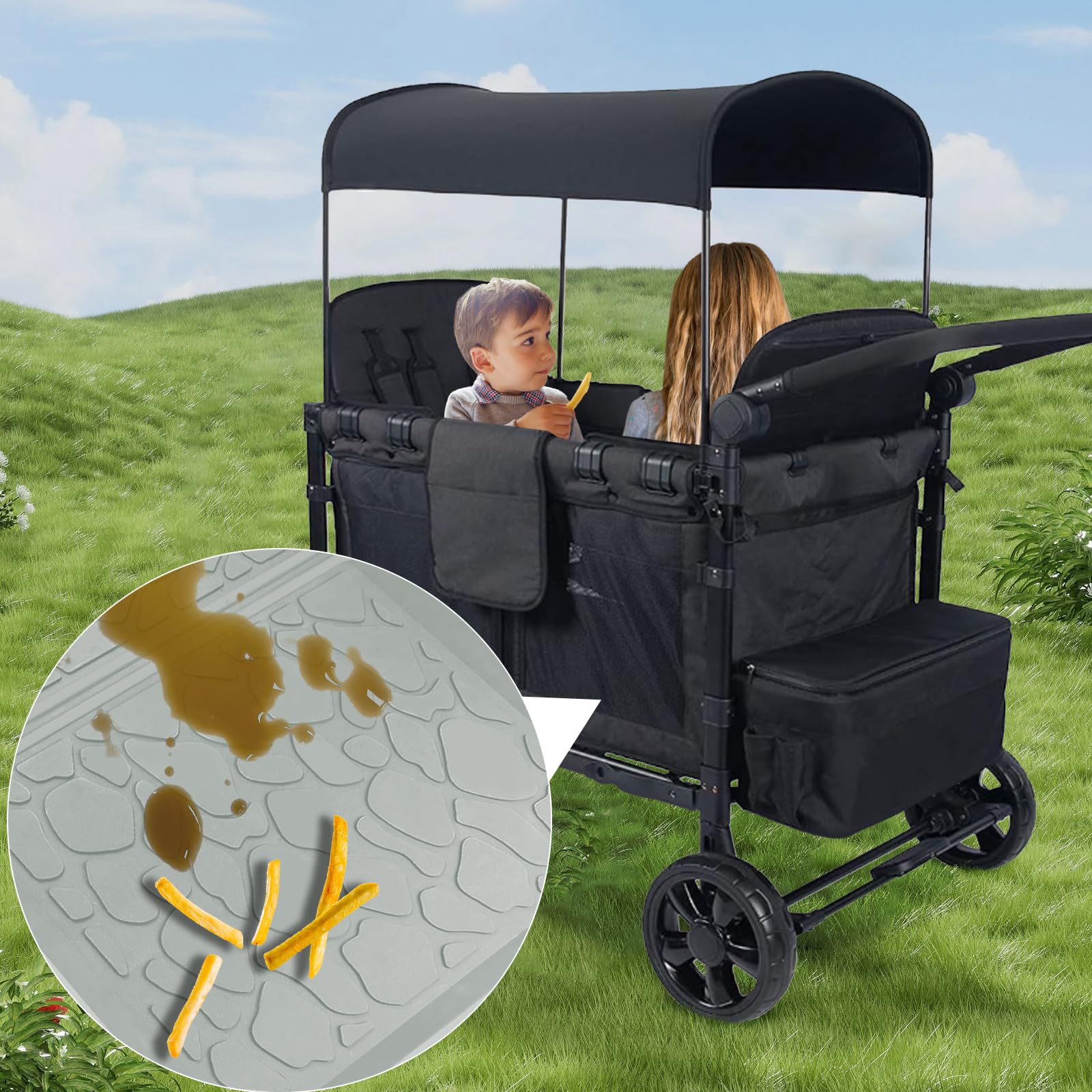 Close-up of Myvikcar W2 mat waterproof surface pattern for durability