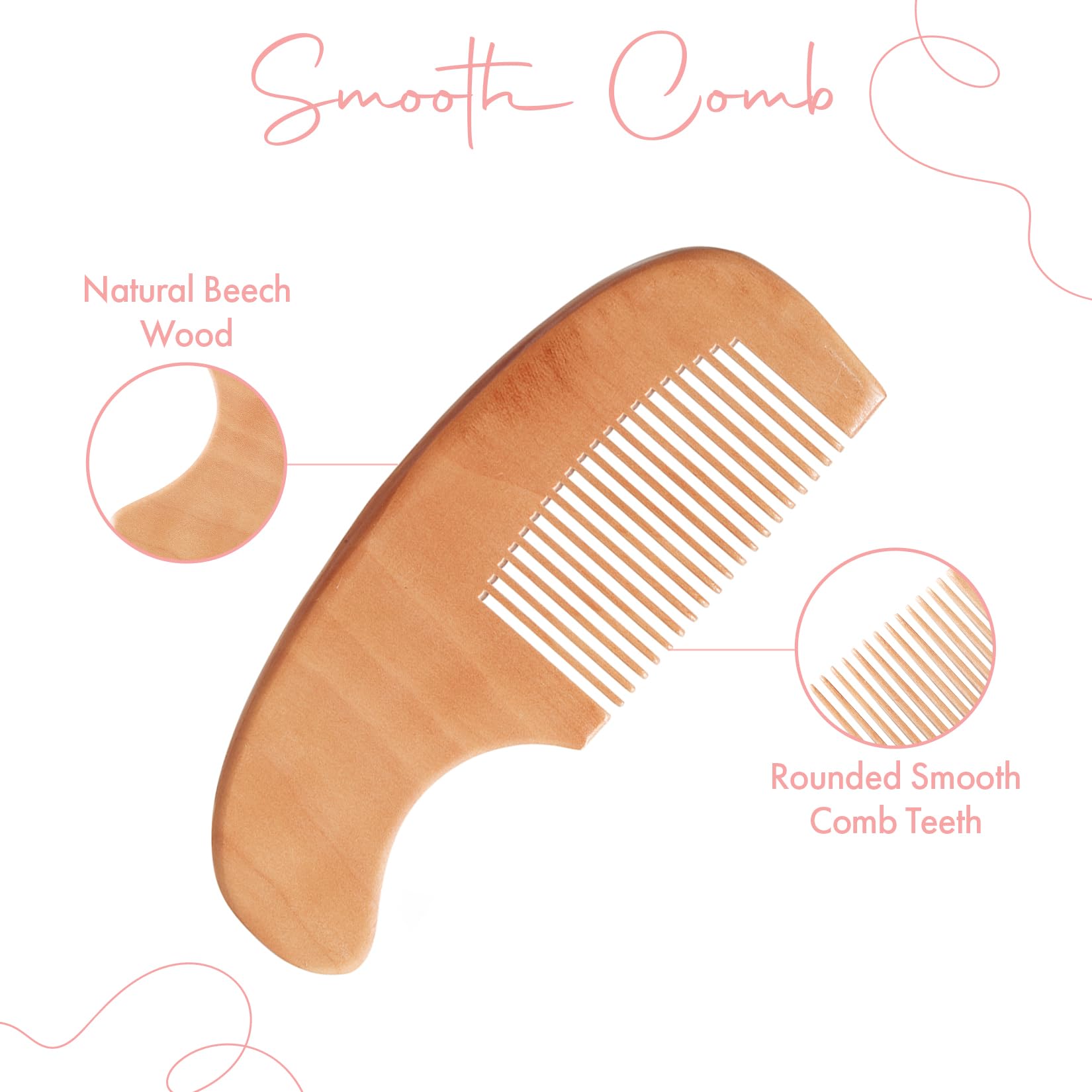 MYZI natural materials goat hair bristles provide gentle touch for baby hair care.