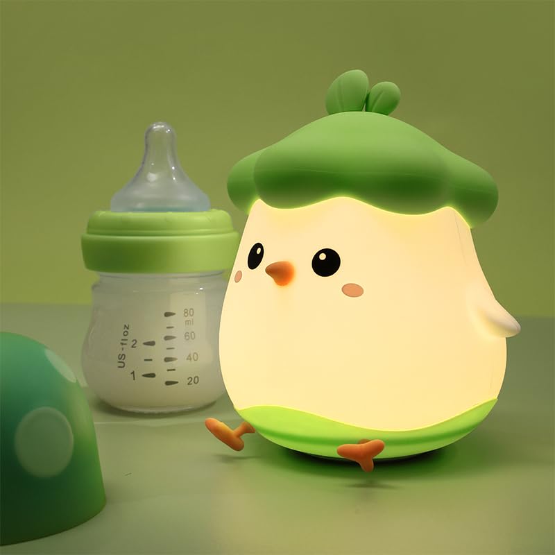 Myzztek Veggie Chick Lamp doubles as a breastfeeding nightlight at bedside