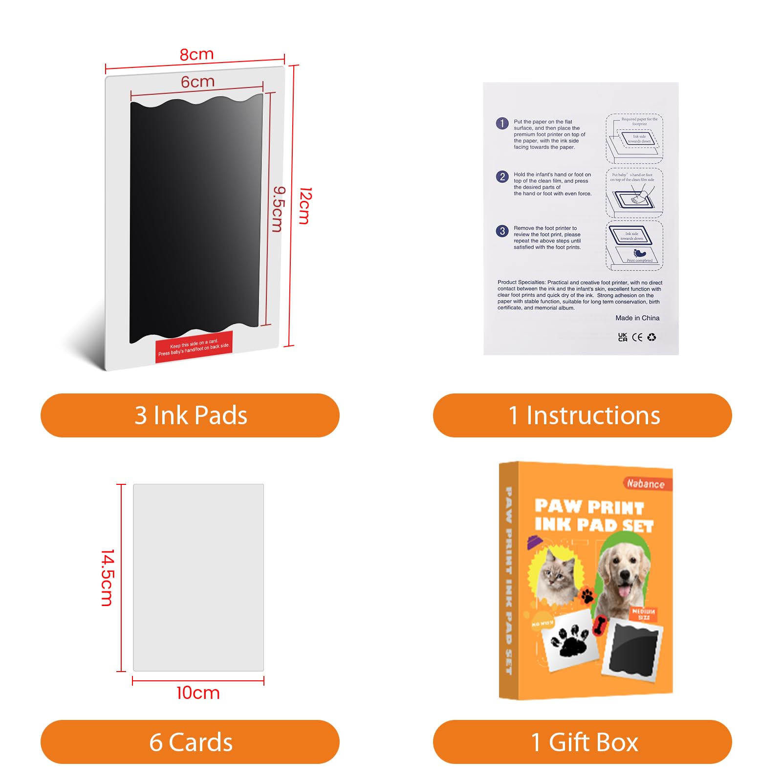 Nabance dog nose print kit enables clean, accurate paw prints.