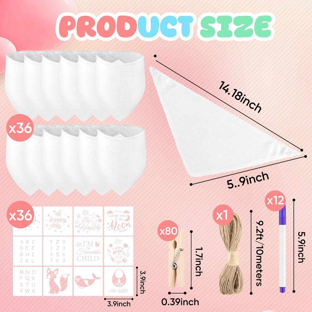 NACHLYNN 36 blank bibs ideal for personalized designs at events