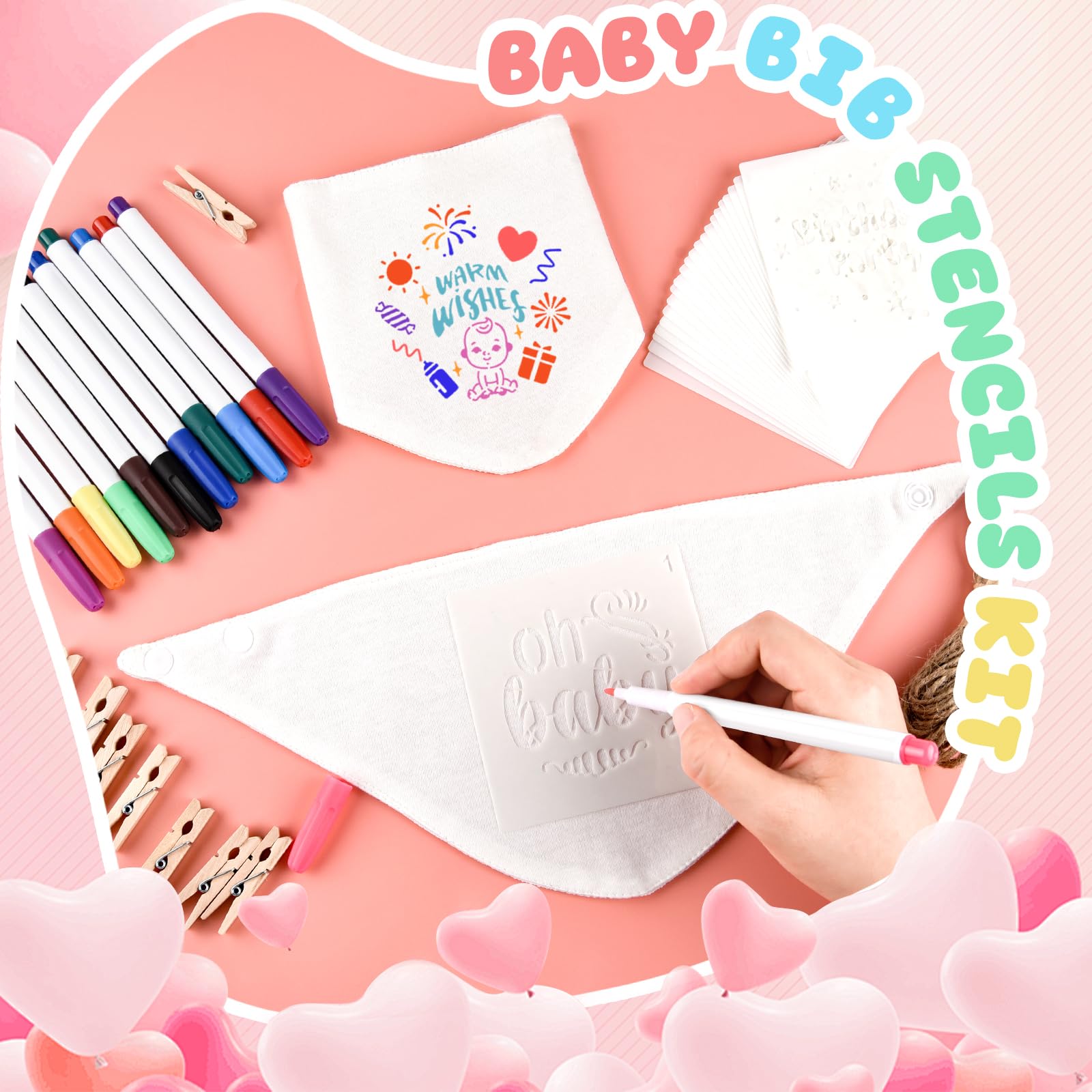 NACHLYNN 12 fabric markers for vivid drawings on bibs