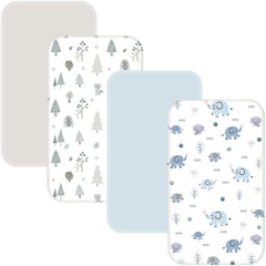 NacoMoco ivory solid bassinet sheets for a soft, breathable sleep surface.