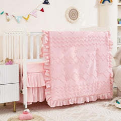 NacoMoco tufted ruffle detail close-up showcases elegant texture for a chic nursery.