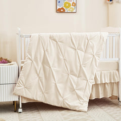 NacoMoco crib bedding fabric close-up reveals ultra-soft microfiber gentle on baby's skin.
