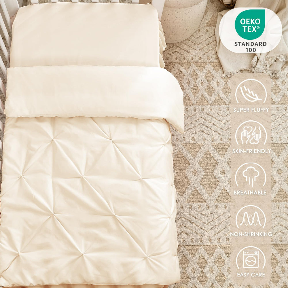 NacoMoco crib skirt close-up with 14-inch double-layer hem creates a neat nursery look.
