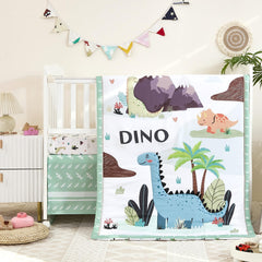 NacoMoco dinosaur crib comforter for gentle warmth and breathable sleep