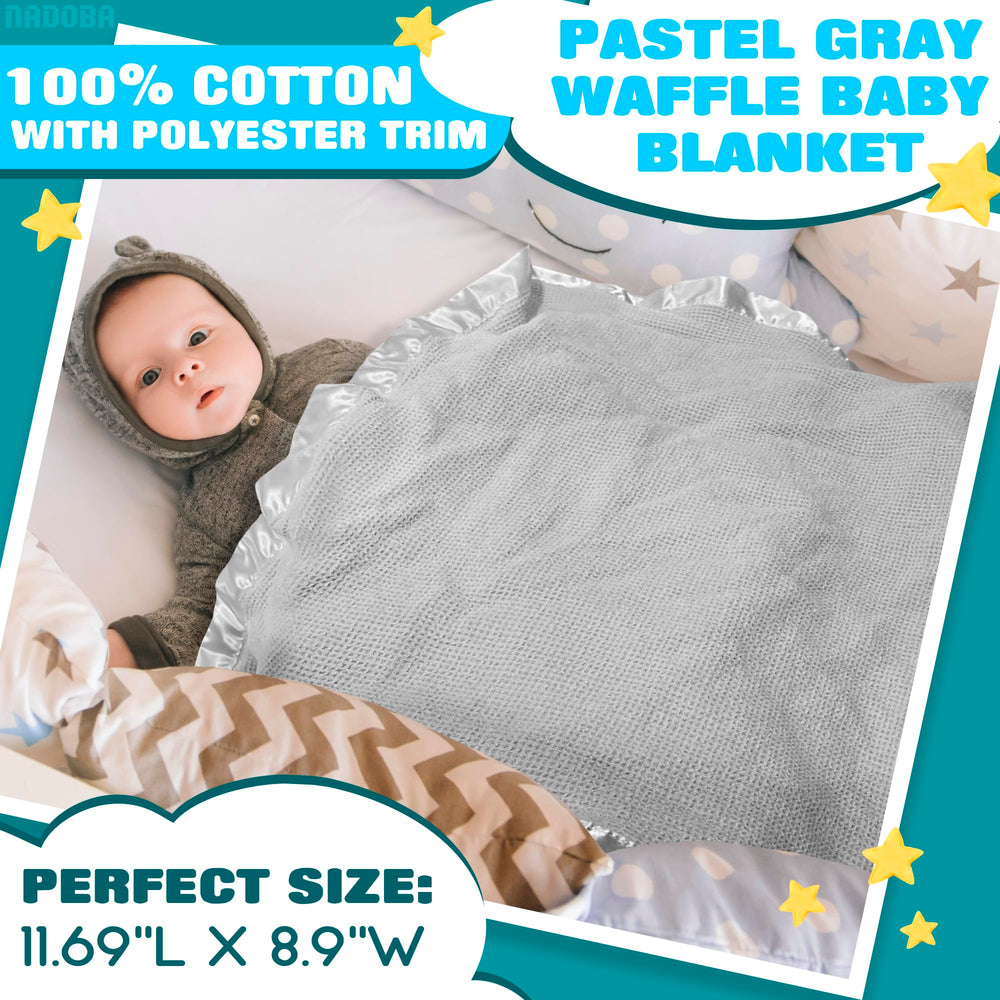 NADOBA satin trim edge detail highlights premium finish and gentle touch against baby's skin