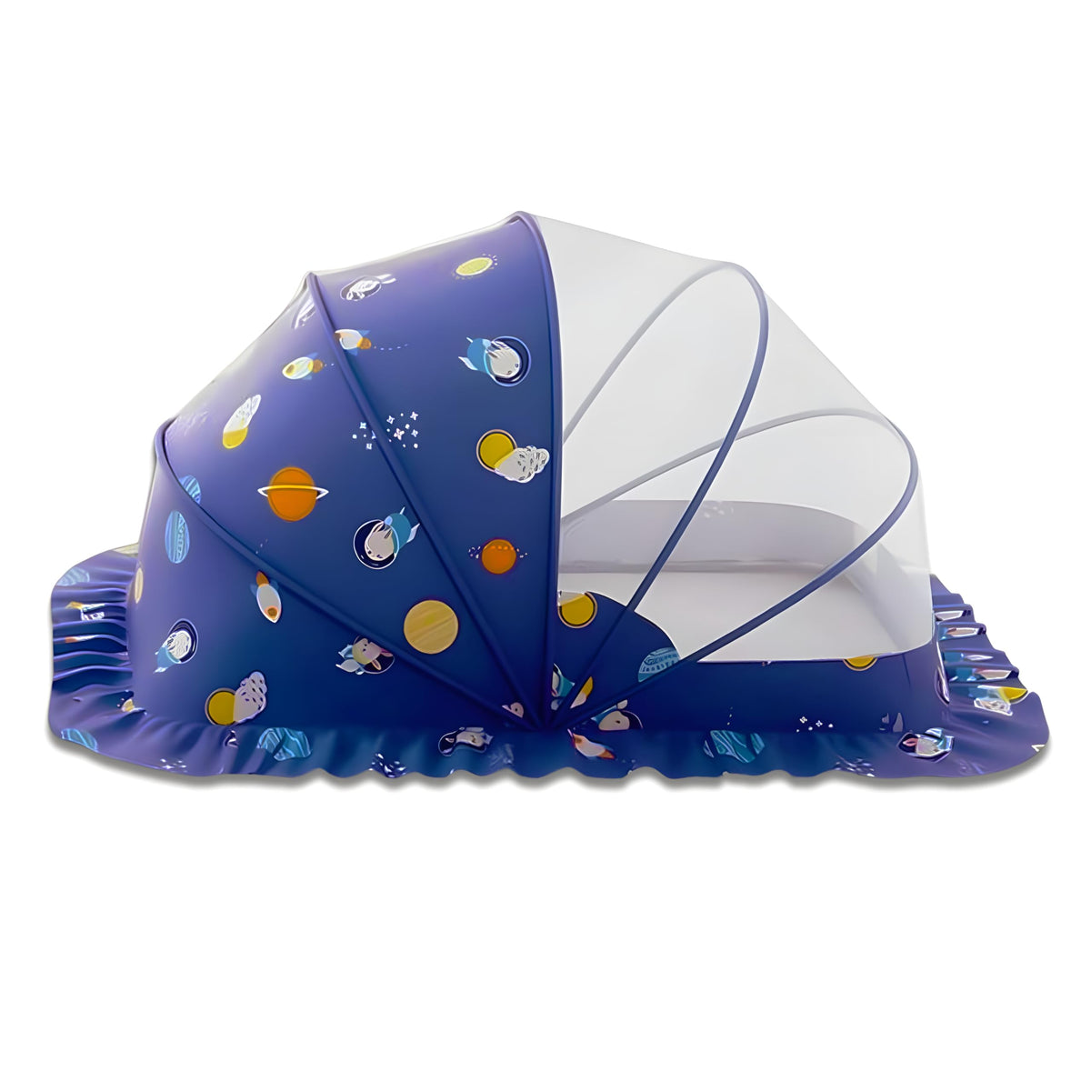 Nakazawa mosquito net for baby crib blue provides 360° protection with breathable airflow