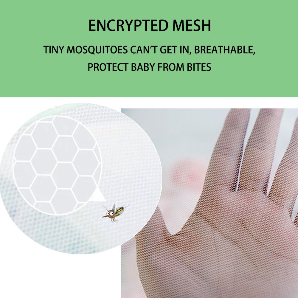Nakazawa baby crib blue net offers clear visibility and insect guard