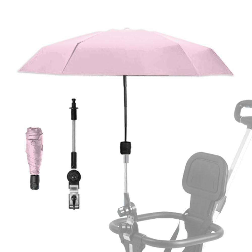 Nakazawa adjustable steering angle stroller umbrella enables easier pushing in sun