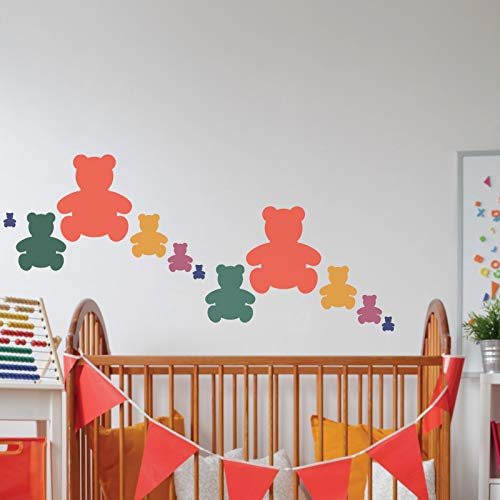 Nakleo teddy bear stencil 14x14 template for scalable nursery wall art
