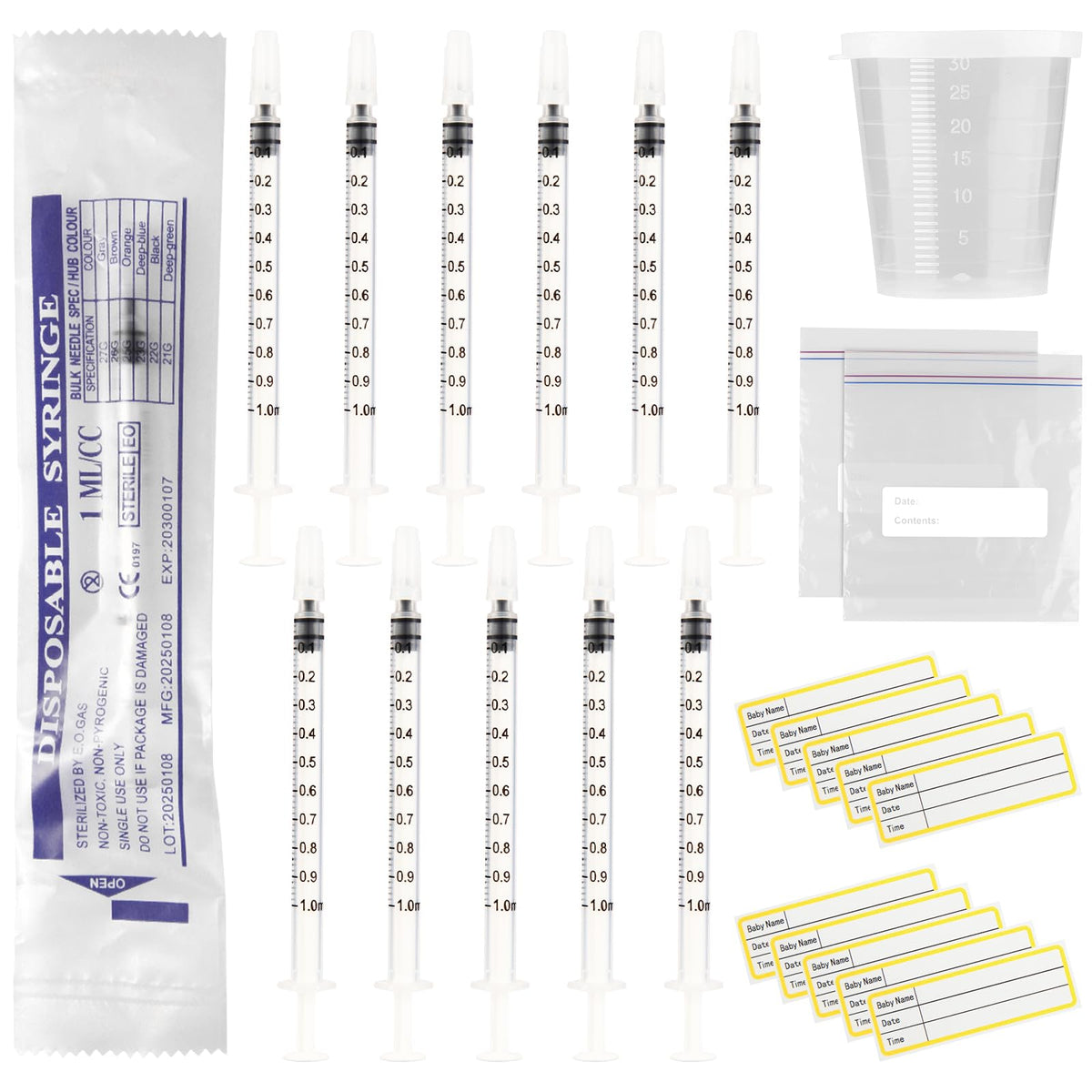 Nakyegop colostrum syringe kit shown as a complete set for organized sample collection.