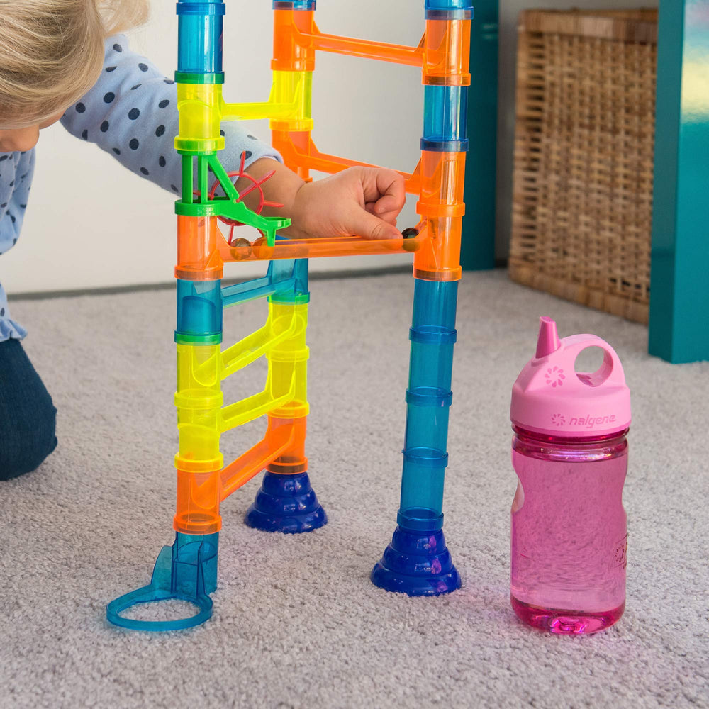 Nalgene Grip-N-Gulp bottle showing leak-proof threading to reduce spills.