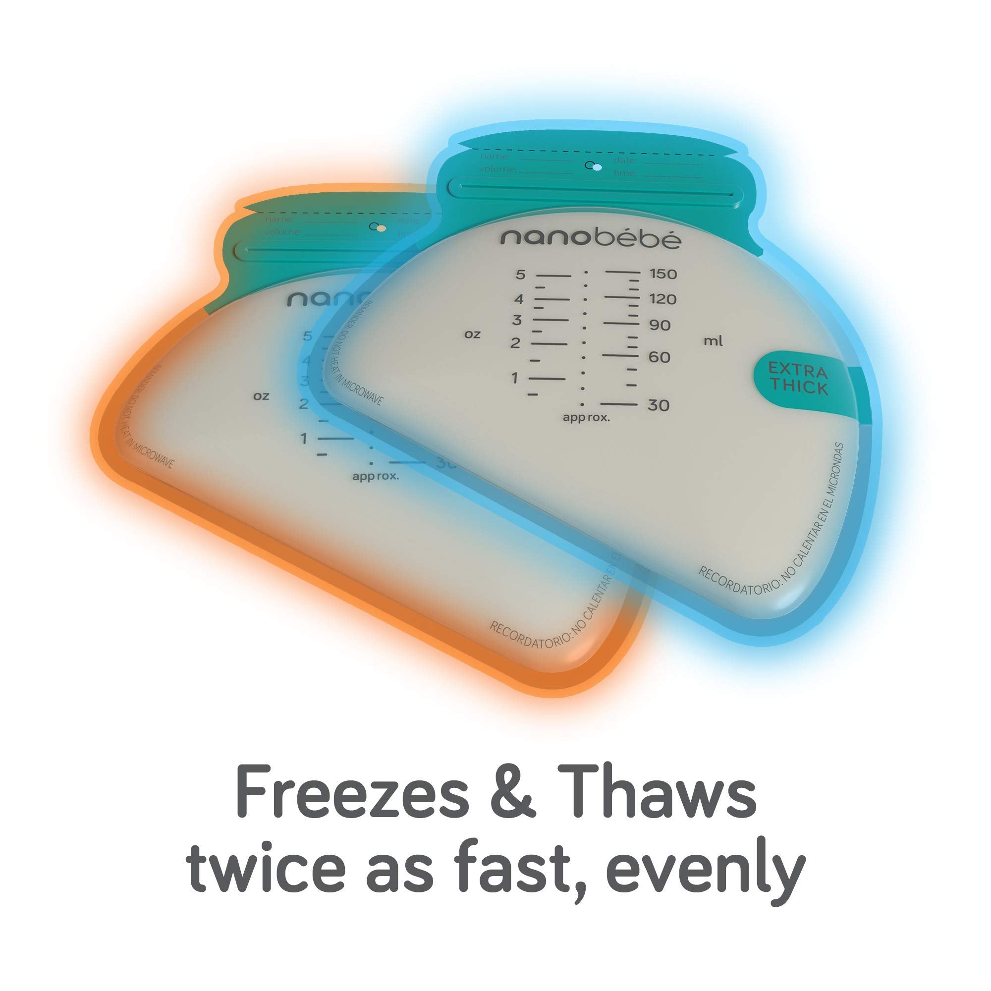 Nanobébé fast defrost and warm feature aids quick bottle prep.