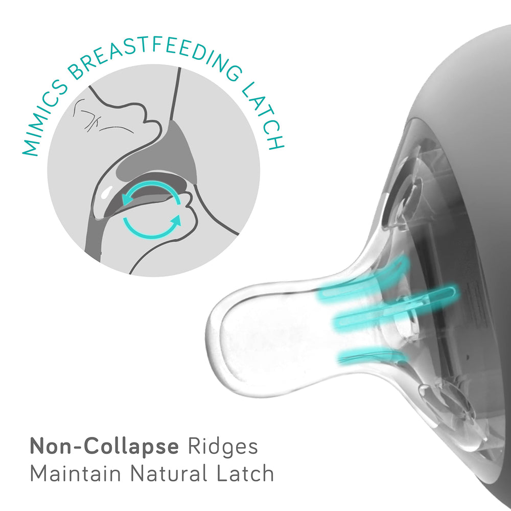 Nanobebe Flexy quick-snap handles promote grip development