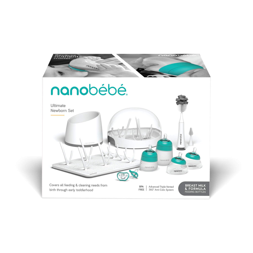 Nanobebe Gen2 9oz bottle designed for nutrient preservation during feeds.