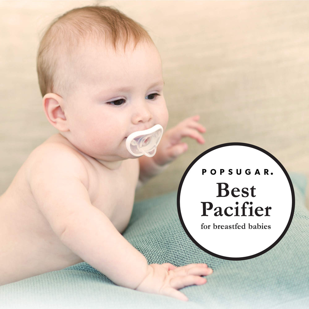 Teal and Grey 4-pack pacifiers for gifting and registry